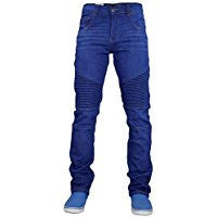 Hommes concepteur vrai visage Biker Skinny Slim Fit Jeans Stretch coton Denim