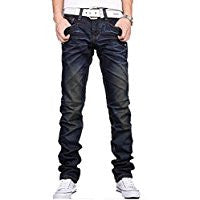 Newfacelook Hommes Jeans Mode Denim Men Pantalon Blue F002